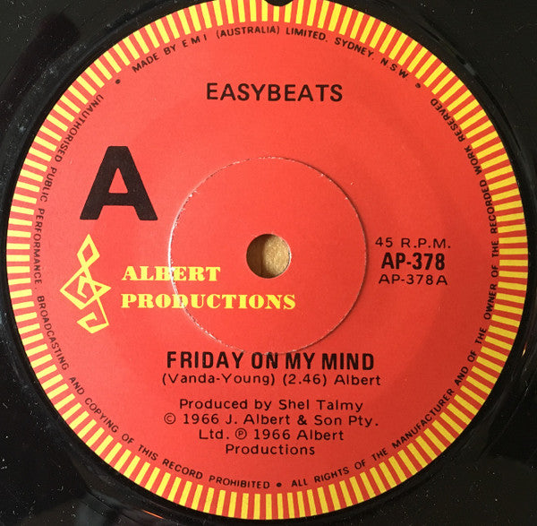 The Easybeats : Friday On My Mind (7", Single)