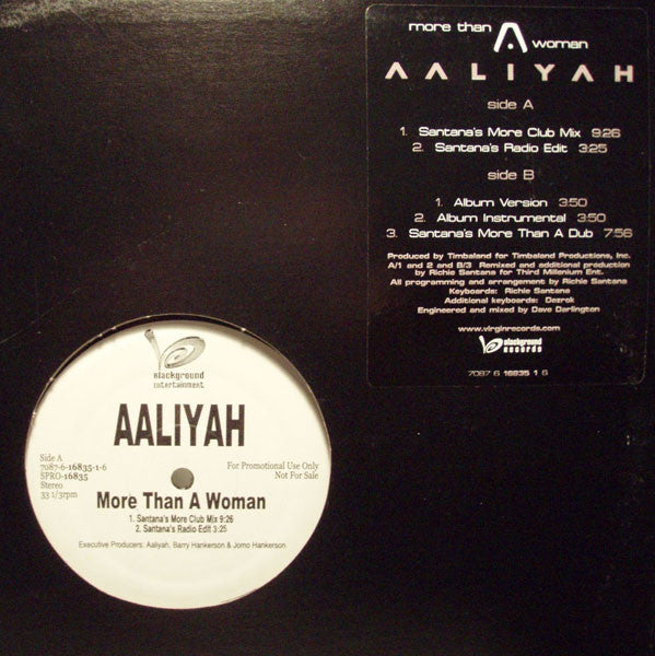 Aaliyah : More Than A Woman (12", Promo)