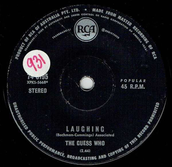 The Guess Who : Laughing / Undun (7", Single)