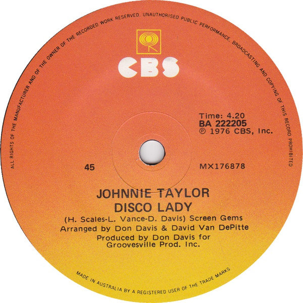 Johnnie Taylor : Disco Lady (7", Single)