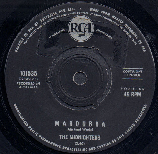 The Midnighters (3) : Maroubra (7", Single)