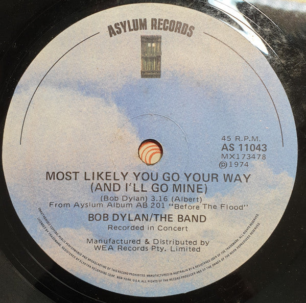 Bob Dylan / The Band : Most Likely You Go Your Way (And I'll Go Mine) (7", Single)