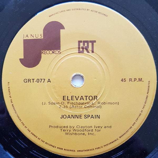 Joanne Spain : Elevator (7", Single)