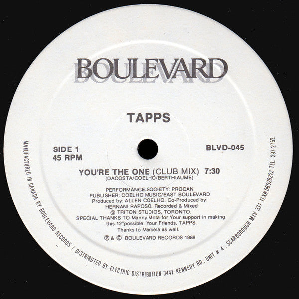 Tapps : You're The One (12")