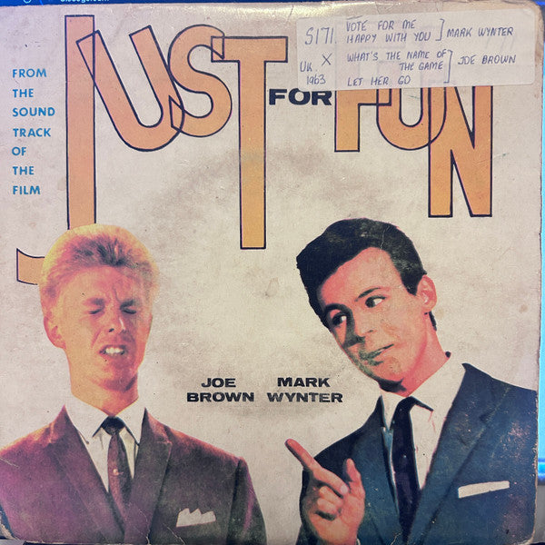Joe Brown And Mark Wynter : Just For Fun (7", EP, Mono)