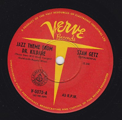 Stan Getz : Jazz Theme From Dr. Kildare (Three Stars Will Shine Tonight) / Desafinado (7", Single)