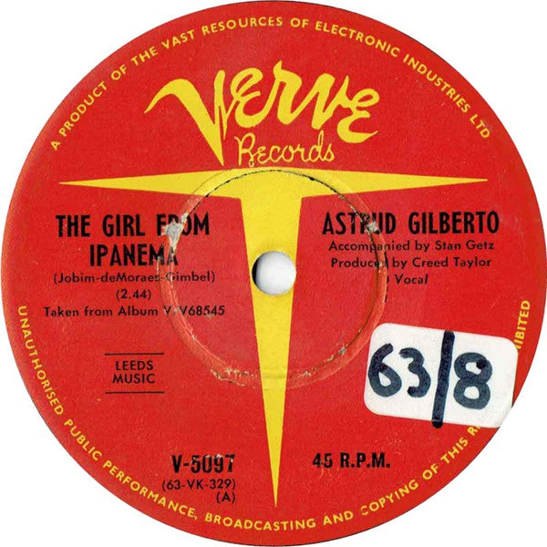 Astrud Gilberto : The Girl From Ipanema (7", Single)