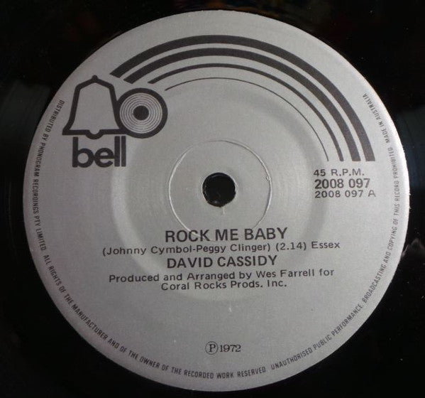 David Cassidy : Rock Me Baby (7", Single)