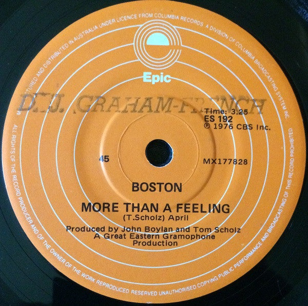Boston : More Than A Feeling (7", Single)