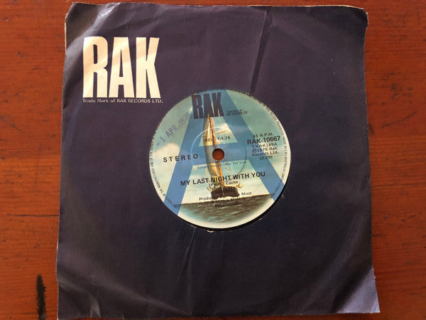 Arrows (2) : My Last Night With You (7", Single, Promo)