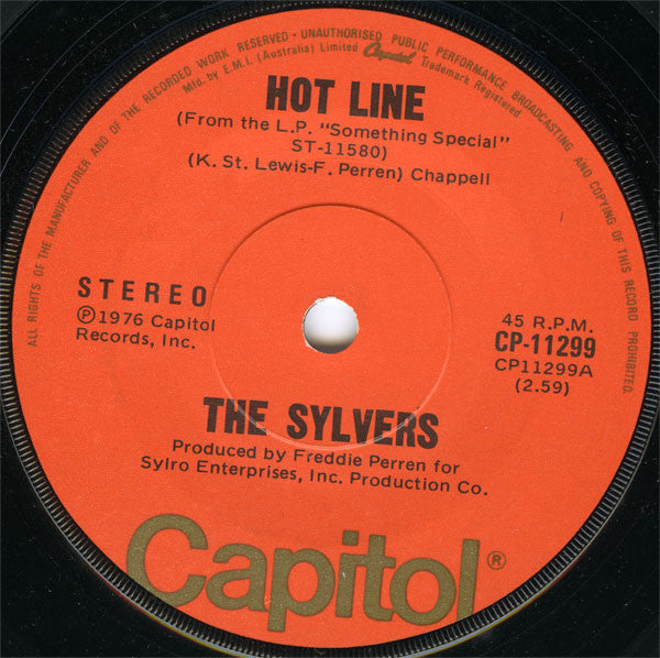 The Sylvers : Hot Line (7", Single)