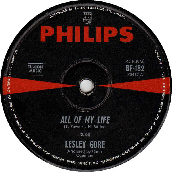 Lesley Gore : All Of My Life (7", Single)