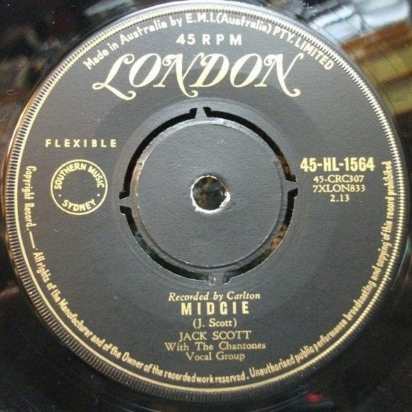 Jack Scott With The Chantones : Midgie (7", Single)