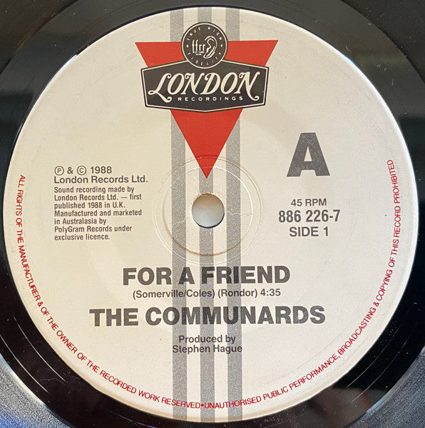 The Communards : For A Friend (7", Single)