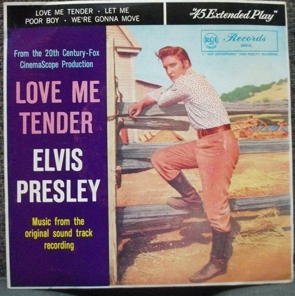 Elvis Presley : Love Me Tender (7", EP, Bla)