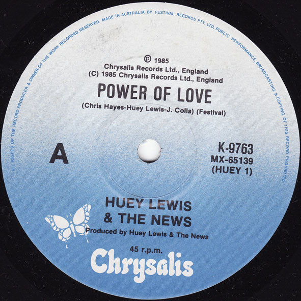 Huey Lewis & The News : Power Of Love (7", Single)