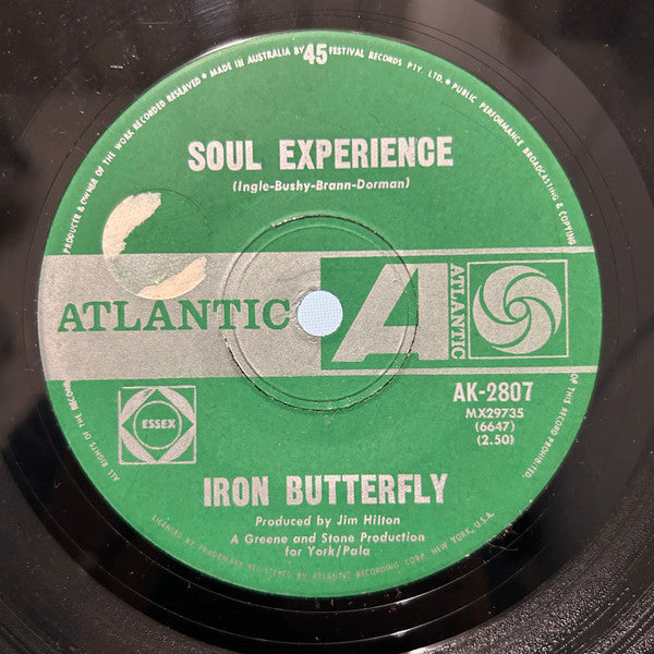 Iron Butterfly : Soul Experience / In The Crowds (7", Single)