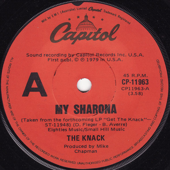 The Knack (3) : My Sharona (7", Single)