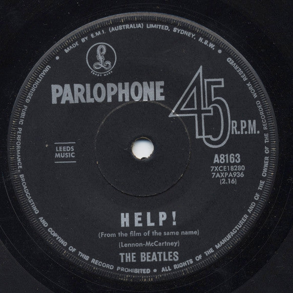 The Beatles : Help! (7", Single, Mono)