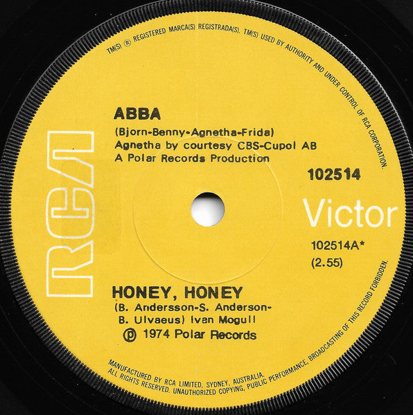 ABBA, Björn & Benny, Agnetha & Anni-Frid : Honey, Honey (7", Single)
