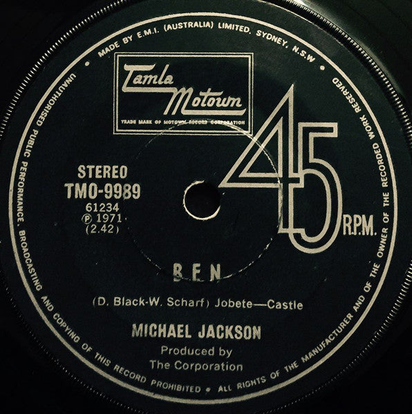 Michael Jackson : Ben (7", Single)