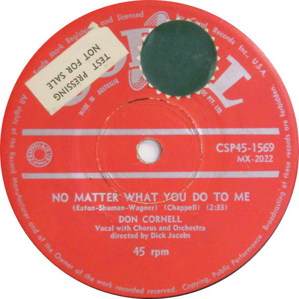 Don Cornell : No Matter What You Do To Me (7")