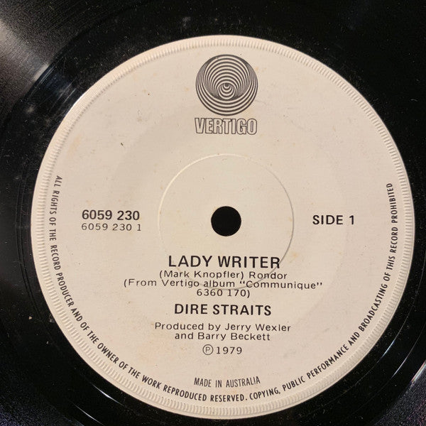 Dire Straits : Lady Writer (7", Single)