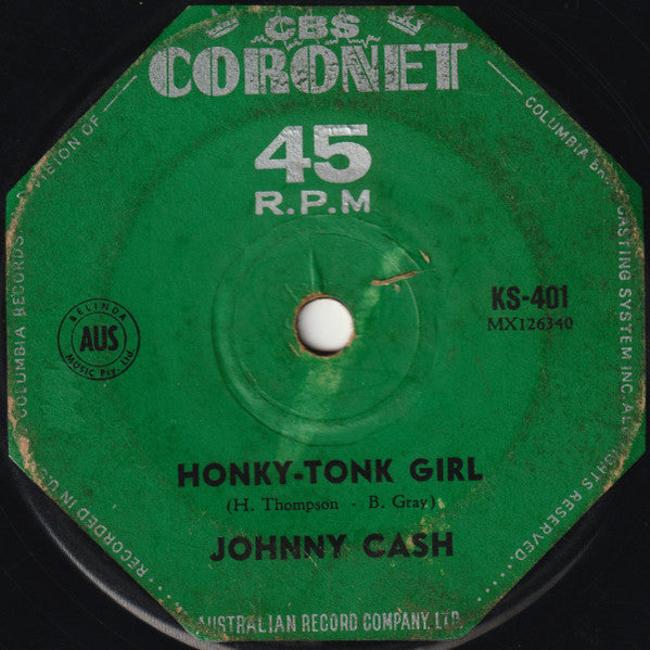 Johnny Cash : Honky-Tonk Girl / Second Honeymoon (7")