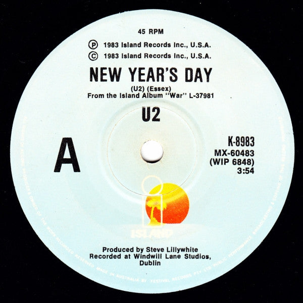 U2 : New Year's Day (7", Single)