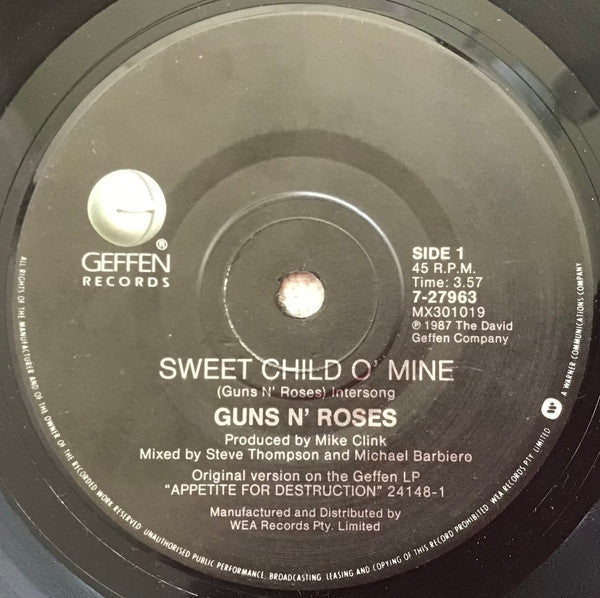 Guns N' Roses : Sweet Child O' Mine (7", Single)