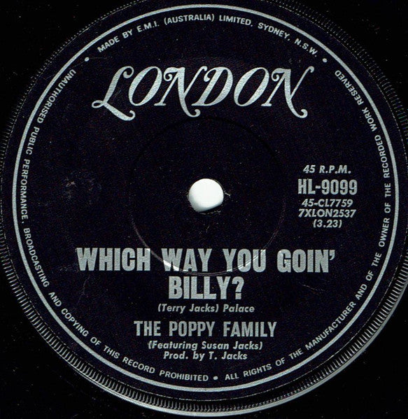 The Poppy Family : Which Way You Goin' Billy? (7", Single)
