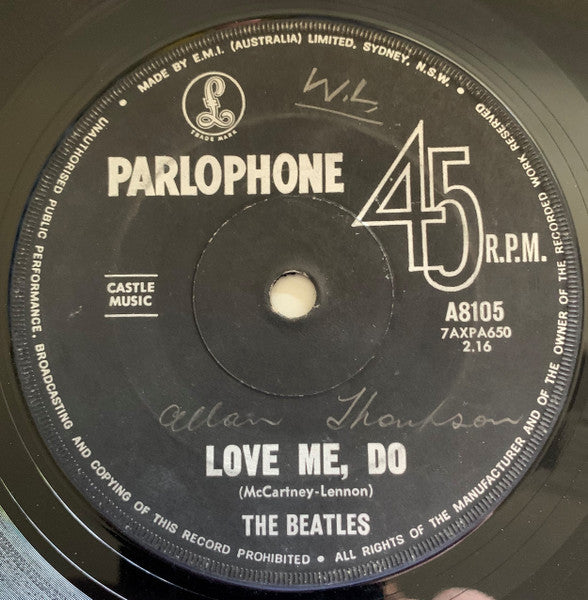 The Beatles : Love Me, Do (7", Single, Mono)