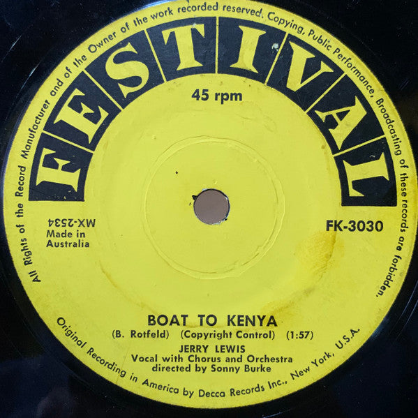 Jerry Lewis (3) : Boat To Kenya / Long Black Nylons (7", Single)