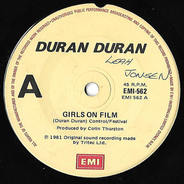 Duran Duran : Girls On Film (7", Single)