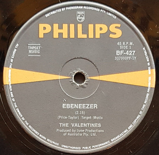 The Valentines (4) : Ebeneezer (7", Single)