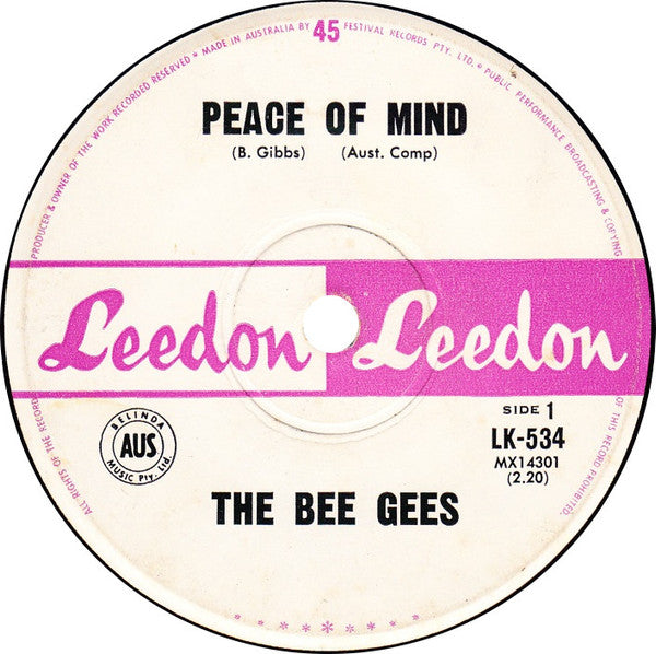 Bee Gees : Peace Of Mind (7", Single)