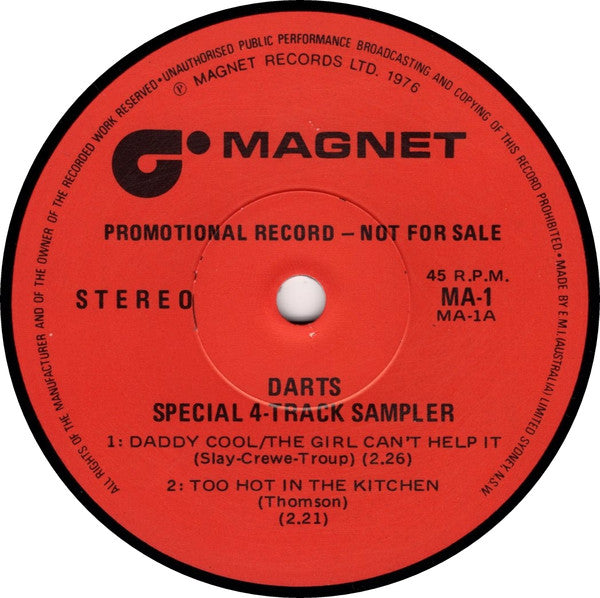 Darts : Special 4-Track Sampler (12", Promo, Smplr)