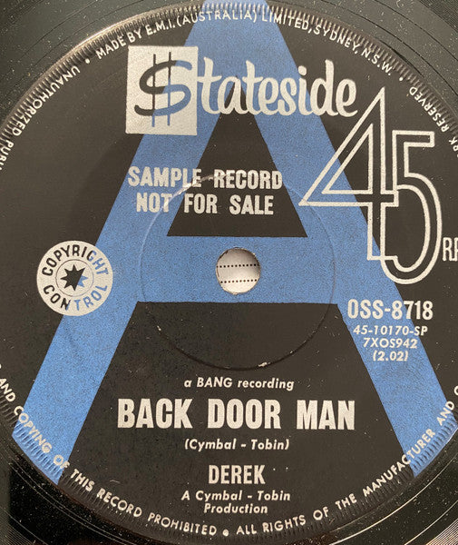 Derek (3) : Back Door Man / Sell Your Soul (Promo) (7")