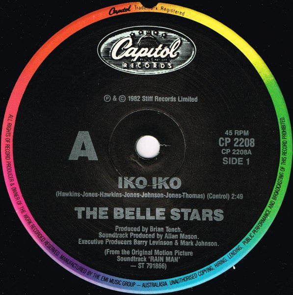 The Belle Stars : Iko Iko (7", Single)