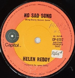Helen Reddy : No Sad Song (7", Single)