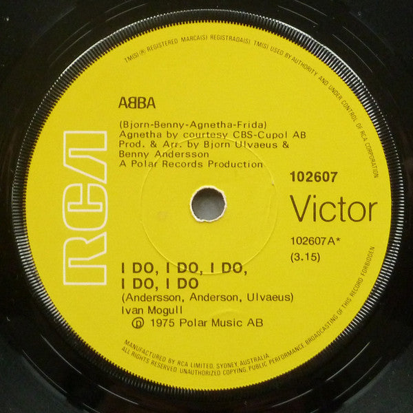 ABBA : I Do, I Do, I Do, I Do, I Do (7", Single, RE)
