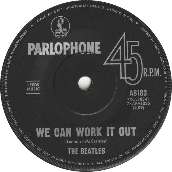 The Beatles : We Can Work It Out / Day Tripper (7", Single, Mono)