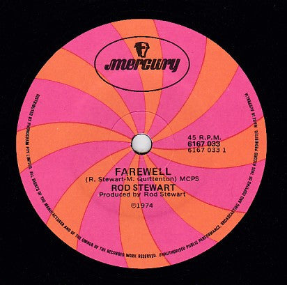 Rod Stewart : Farewell (7", Single)