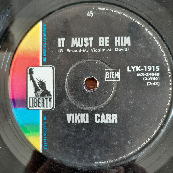 Vikki Carr : It Must Be Him (7", Single, Mono)