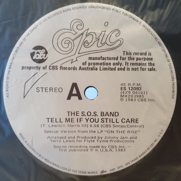 The S.O.S. Band : Tell Me If You Still Care (12", Promo)