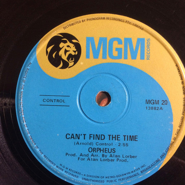 Orpheus (5) : Can't Find the Time (7", Single)