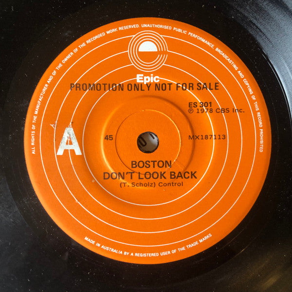 Boston : Don't Look Back (7", Single, Promo)
