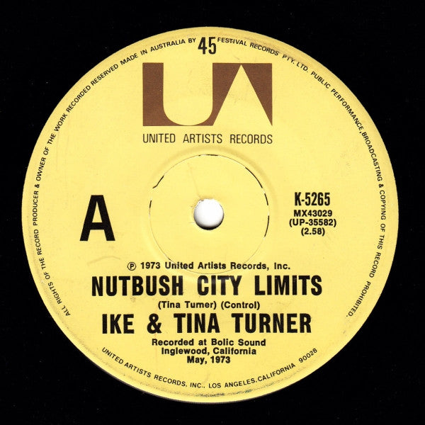 Ike & Tina Turner : Nutbush City Limits (7", Single)