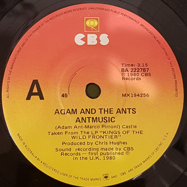 Adam And The Ants : Antmusic (7", Single)
