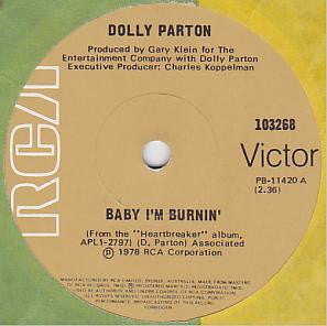 Dolly Parton : Baby I'm Burnin' (7", Single)